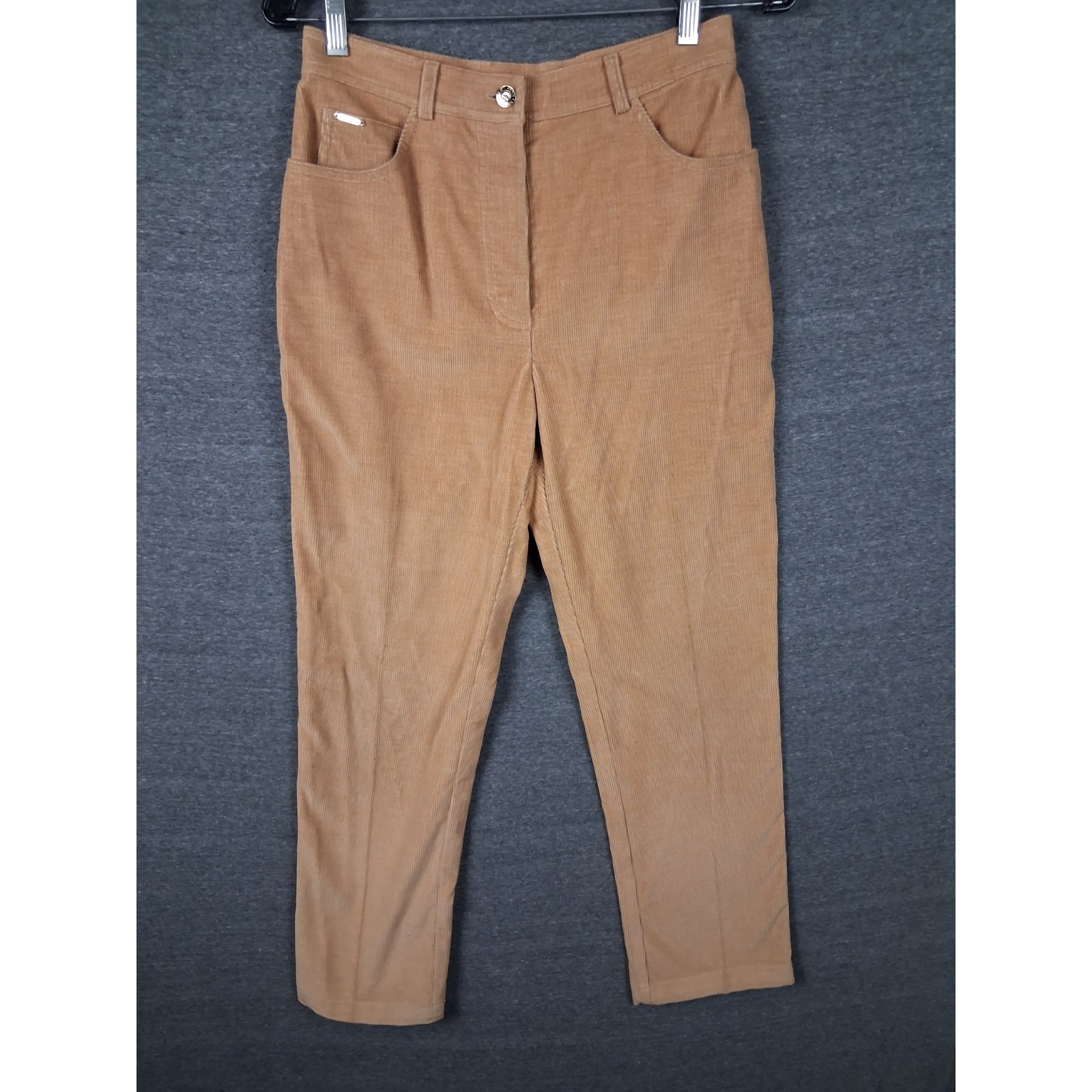 St John Marie Gray Womens Pants 4 Corduroy Soft Designer Capsule Office Luxury